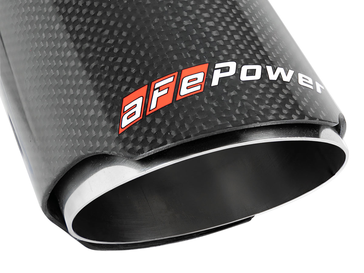 aFe MACH Force-Xp 304 Stainless Steel Clamp-on Exhaust Tip Carbon Fiber - 304 Stainless Steel, Outlet Inside Diameter 3.5 in