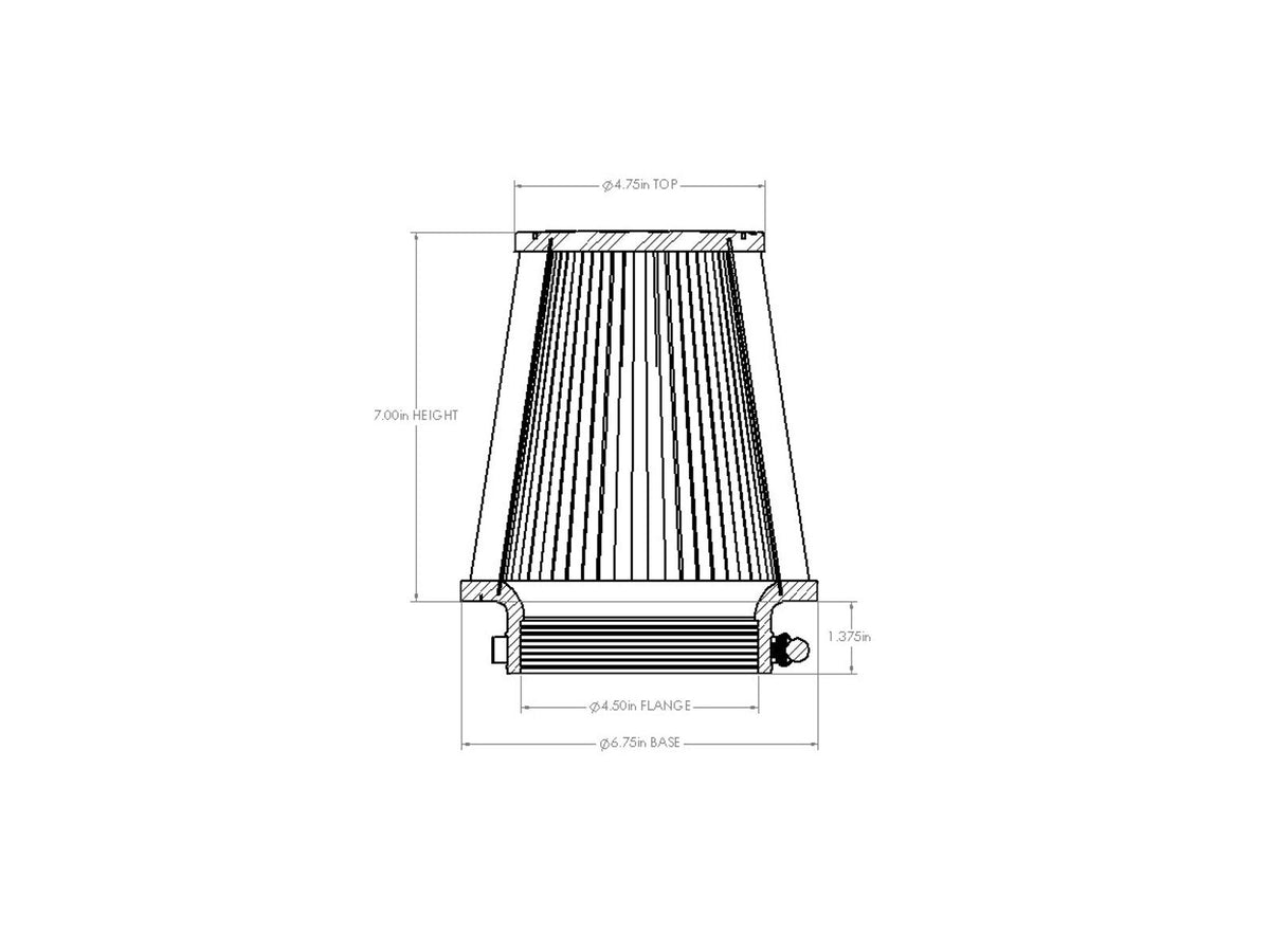 aFe Universal Clamp-On Air Filter w/ D2 Dura-Dry Media - 21-45003V