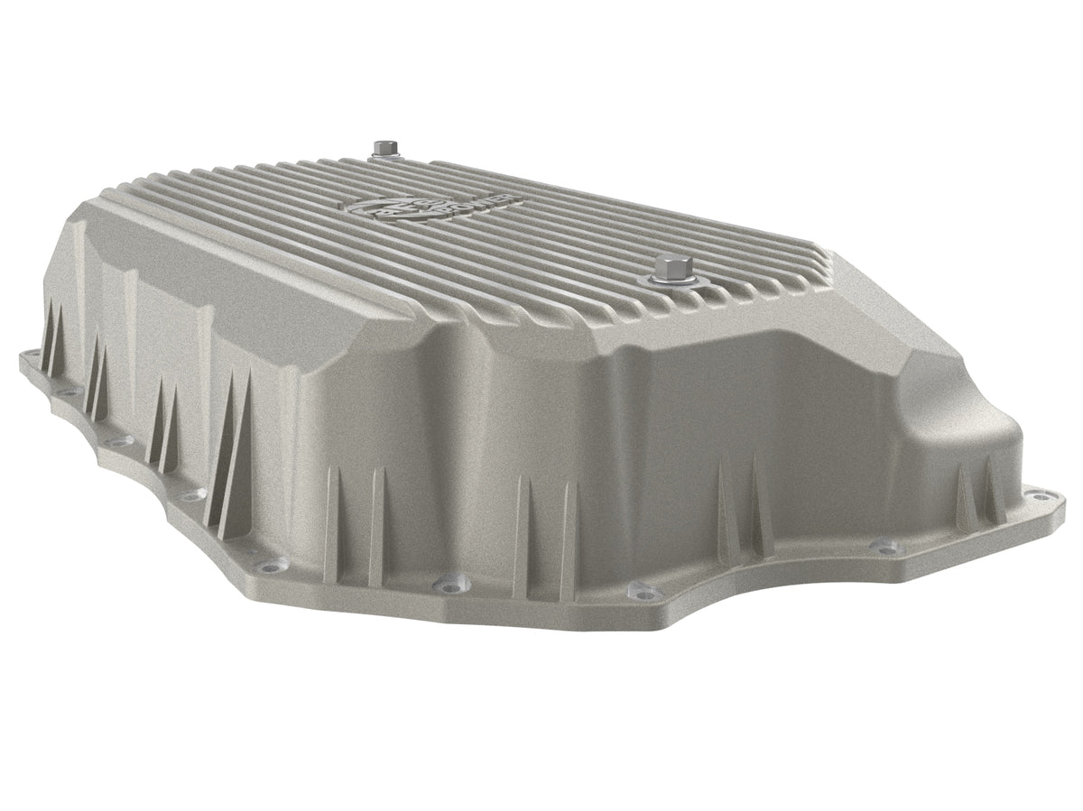 aFe Street Series Transmission Pan Raw w/ Machined Fins - Chevy/GMC 2020-2026 6.6L