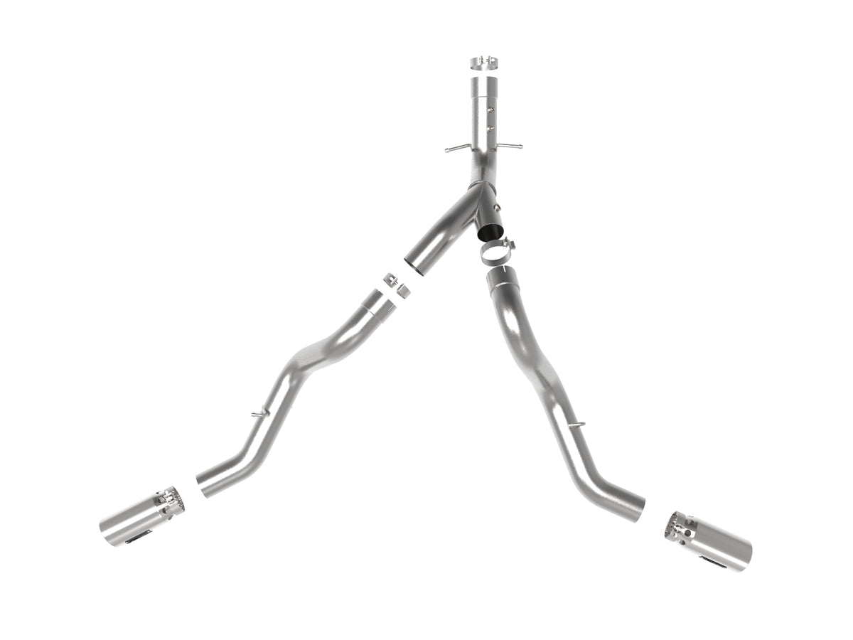 aFe Large Bore-HD 4 IN 409 Stainless Steel DPF-Back Exhaust System w/Polished Tip - Chevy/GMC 2020-2026 6.6L