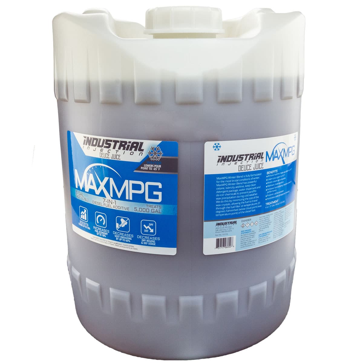 Industrial Injection MaxMPG Winter Deuce Juice Additive 5 Gallon Container