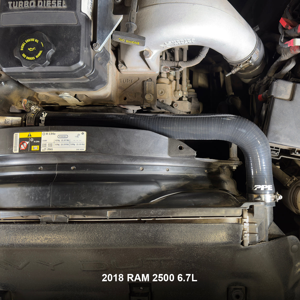 PPE 2015-2018 RAM 6.7L Cummins Performance Silicone Upper and Lower Coolant Hose Kit-Black