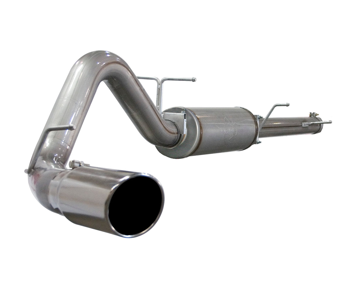 aFe Large Bore-HD 4 IN 409 Stainless Steel Cat-Back Exhaust System w/ Polished Tip - Ford 2004-2005 6.0L
