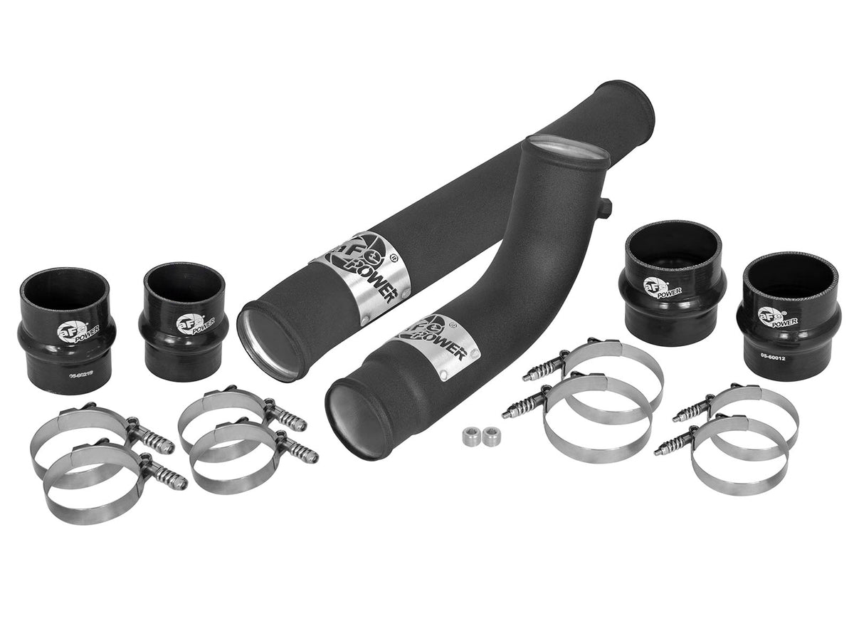 aFe BladeRunner 3 IN & 2-3/4 IN Aluminum Hot and Cold Charge Pipe Kit Black