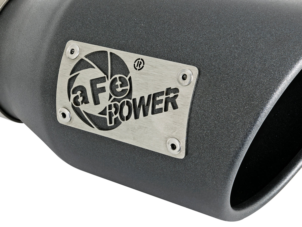 aFe MACH Force-Xp 409 Stainless Steel Clamp-on Exhaust Tip High-Temp Metallic Blac - Right