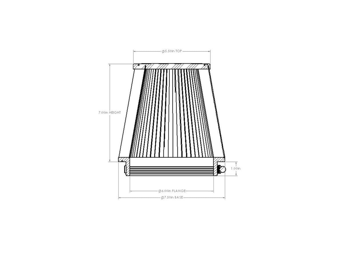 aFe Universal Clamp-On Air Filter w/ D2 Dura-Dry Media - 21-60507V