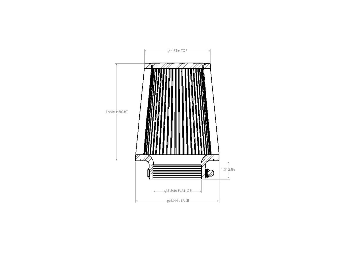 aFe Universal Clamp-On Air Filter w/ D2 Dura-Dry Media - 21-35011V