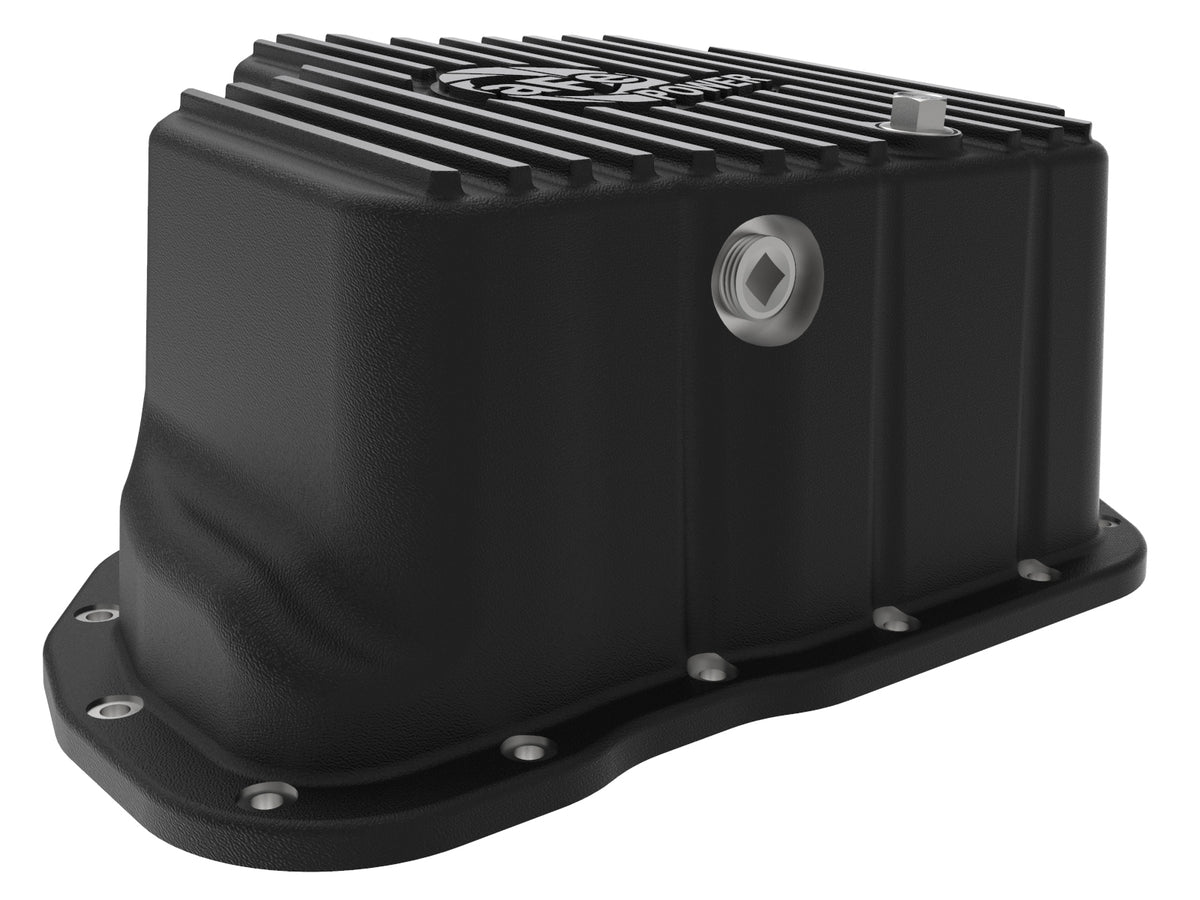 aFe Pro Series Engine Oil Pan Black w/ Machined Fins - Chevy/GMC 2011-2016 6.6L - Capacity 11, Height 5.96 in