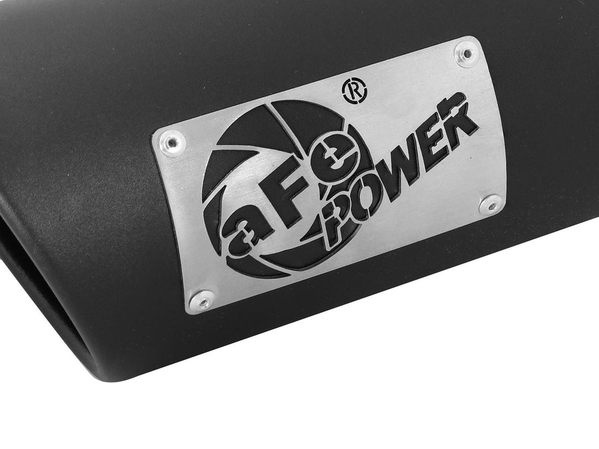 aFe MACH Force-Xp 409 Stainless Steel Clamp-on Exhaust Tip Black Left Side Exit - 49T35452-B12