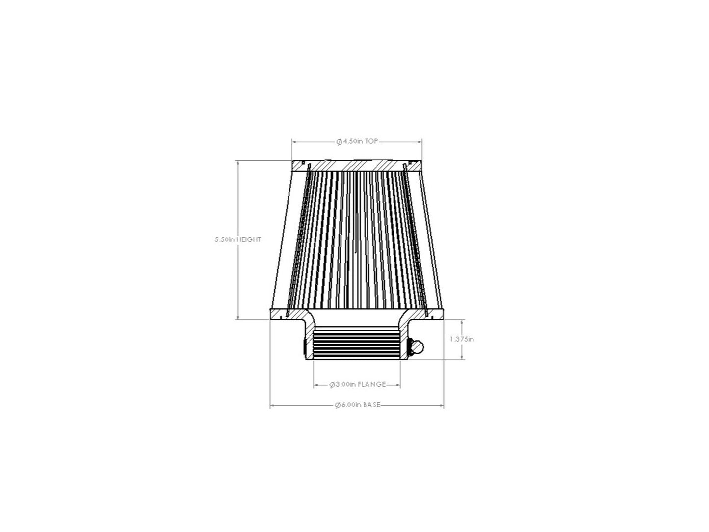 aFe Magnum FORCE Intake Replacement Air Filter w/ D2 Dura Dry Media - Flange Inside Diameter 3 in, Height 5.50 in