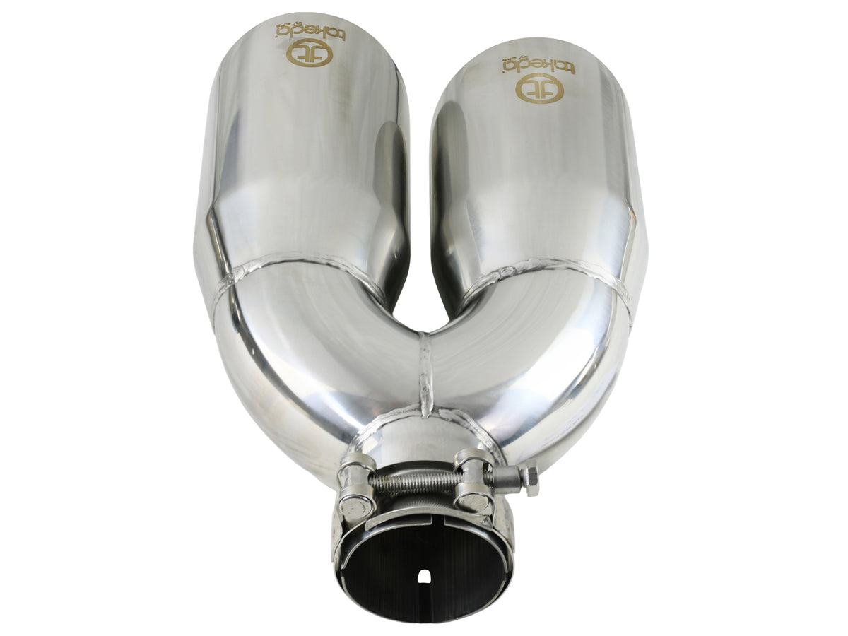 aFe Takeda 304 Stainless Steel Clamp-on Exhaust Tip Polished - 49T25484-P122