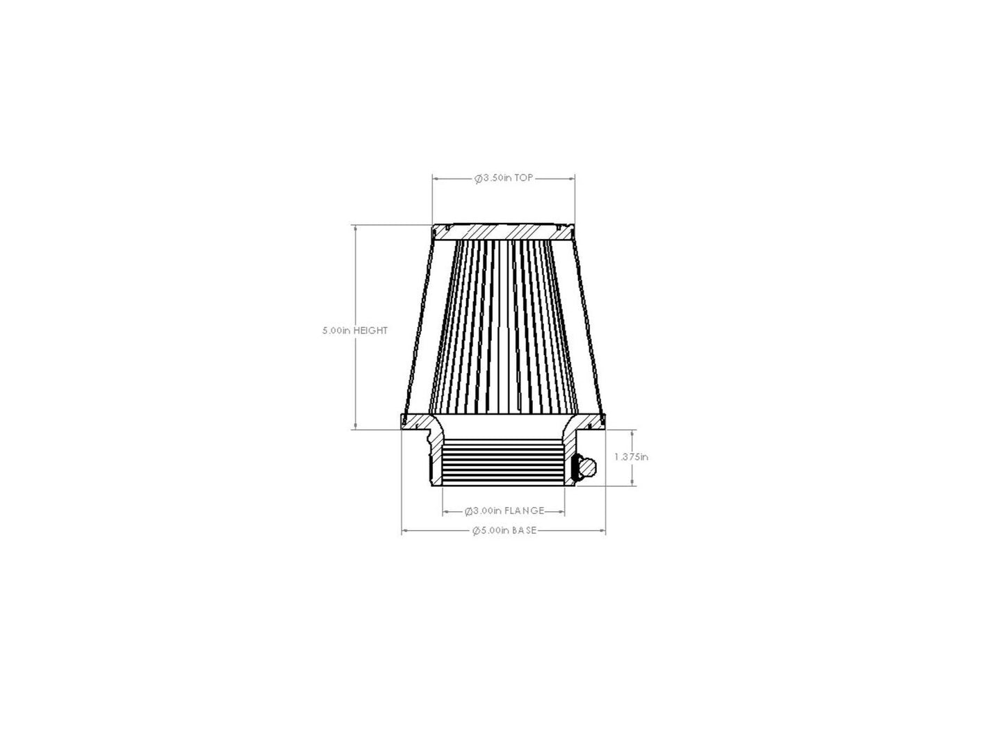 aFe Universal Clamp-On Air Filter w/ D2 Dura-Dry Media - 21-30001V