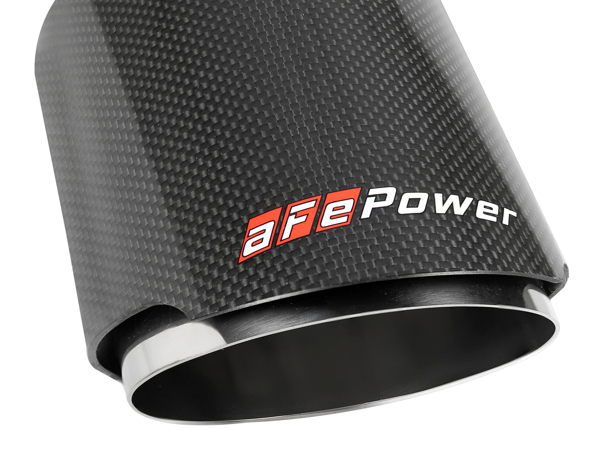 aFe MACH Force-Xp 304 Stainless Steel Clamp-on Exhaust Tip Carbon Fiber - Carbon Fiber, Outlet Inside Diameter 4.5 in