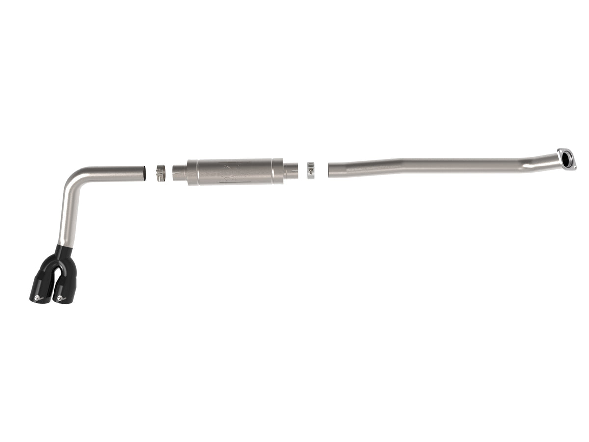 aFe Rebel Series 3 IN 304 Stainless Steel Middle-Side Exit Exhaust System Black Ti
