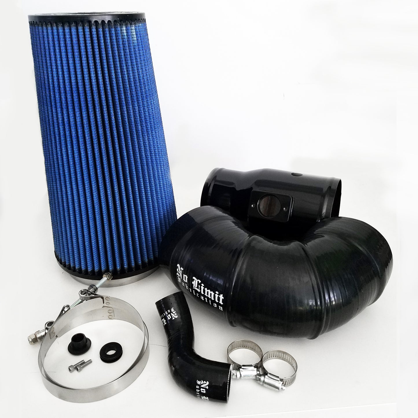 No Limit 6.4 Cold Air Intake 08-10 Ford Super Duty Power Stroke Black Oiled Filter