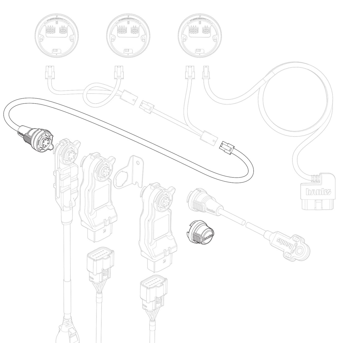 Banks Power Starter Cable and Kit 6-Pin, Connects iDash to Banks Modules/Derringer