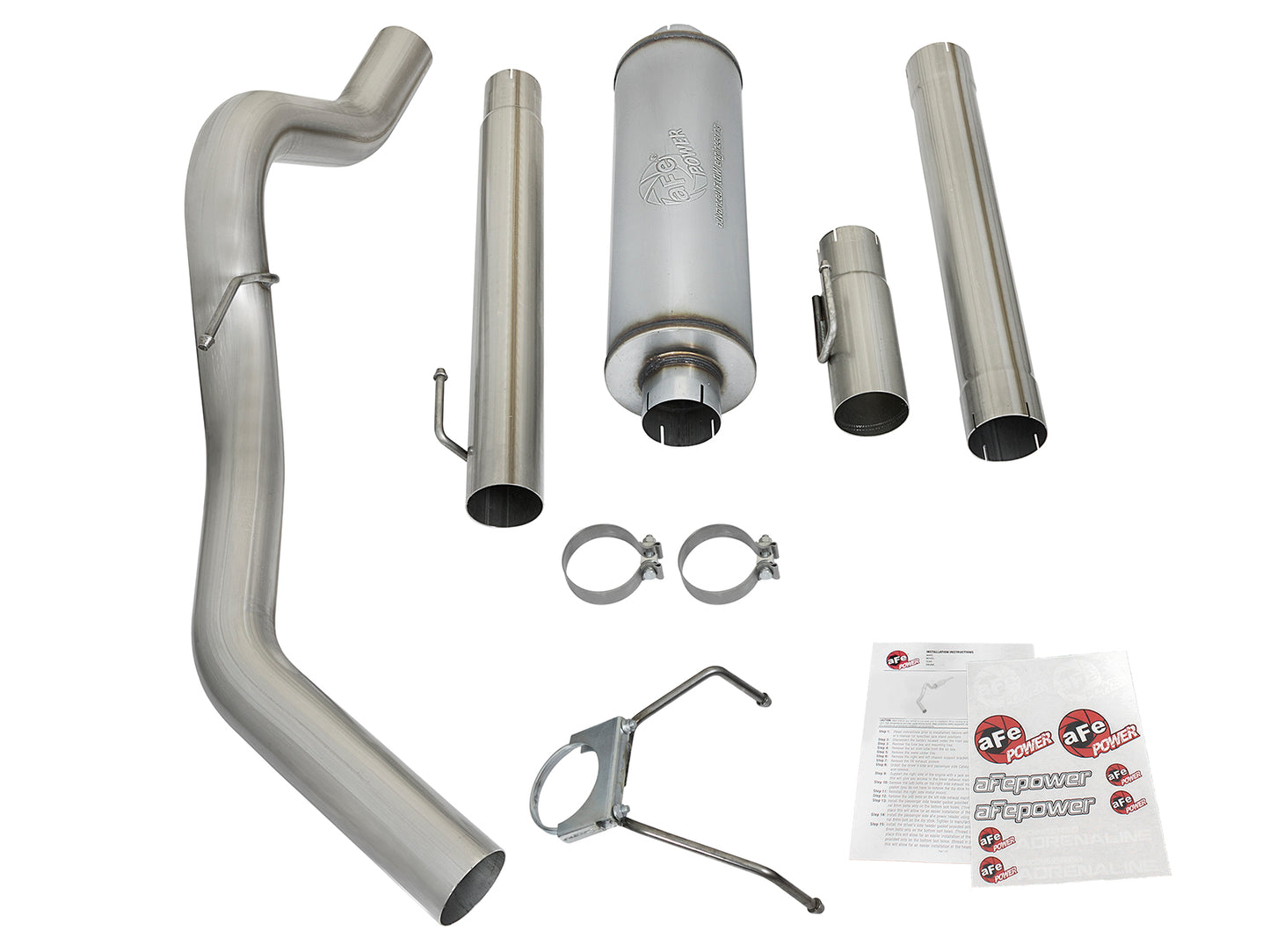 aFe Large Bore-HD 4 IN 409 Stainless Steel Cat-Back Exhaust System w/o Tip - Dodge 2003-2004 5.9L