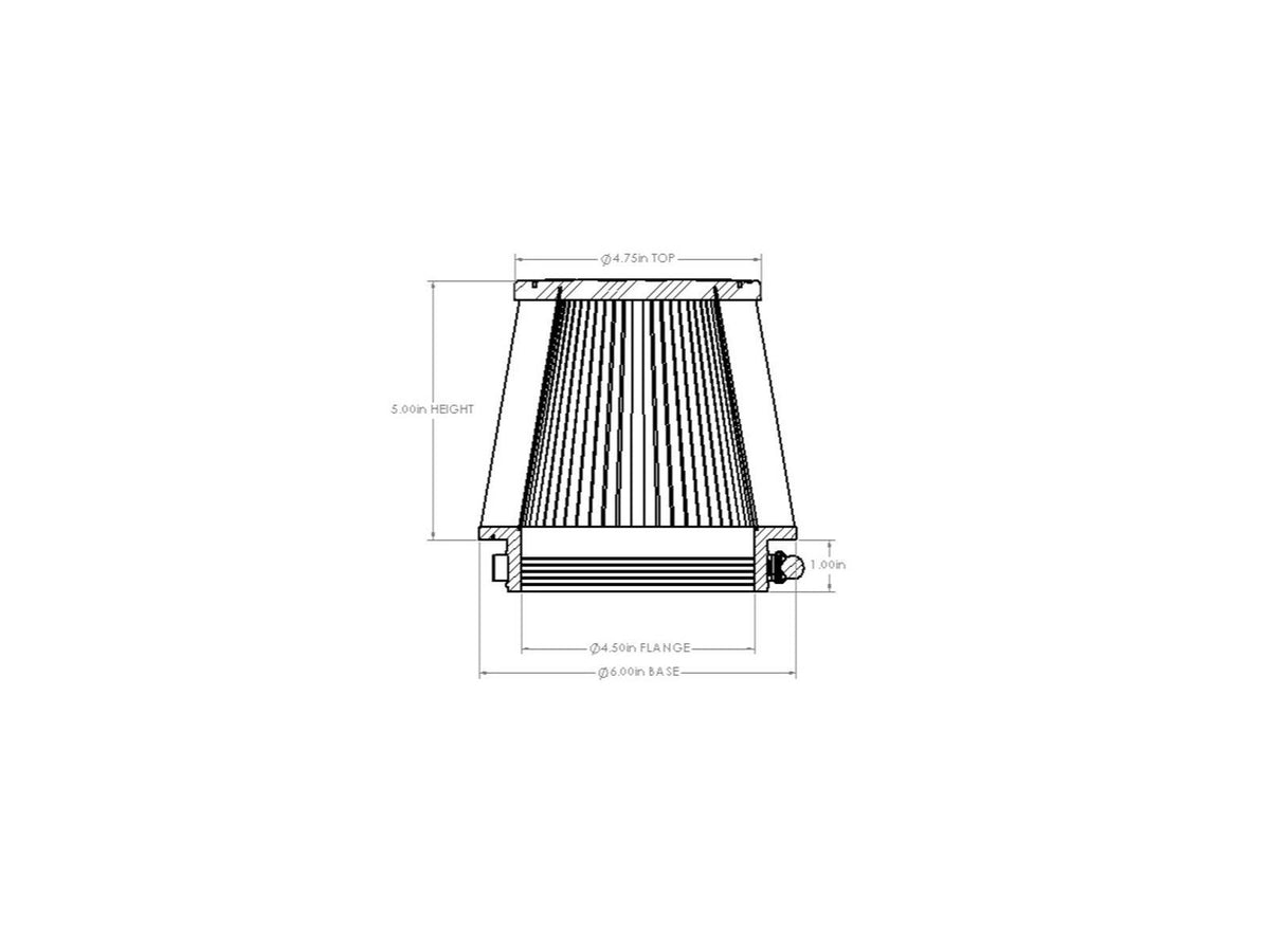aFe Universal Clamp-On Air Filter w/ D2 Dura-Dry Media - 21-45505V