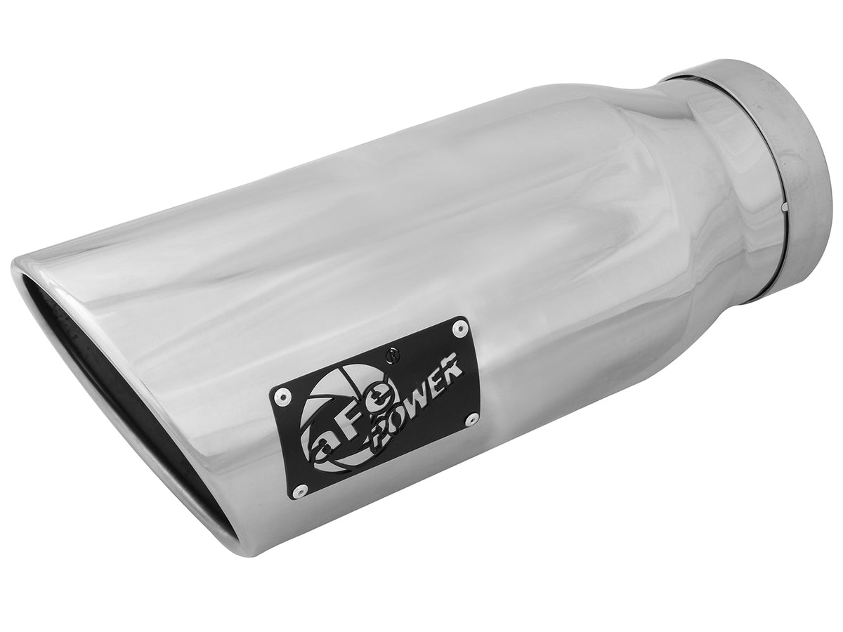 aFe MACH Force-Xp 304 Stainless Steel Clamp-on Exhaust Tip Polished Left Side Exit - 49T40602-P15