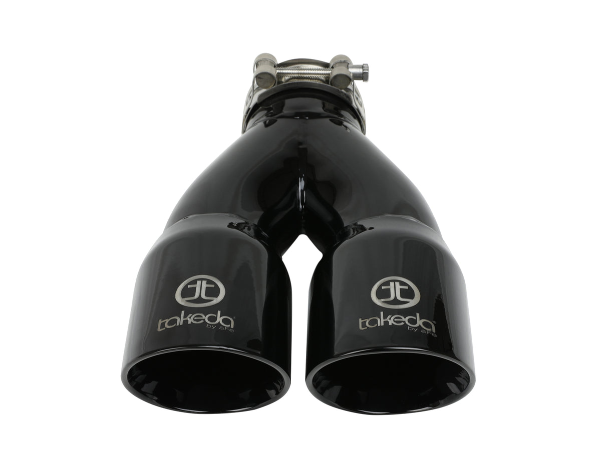 aFe Takeda 304 Stainless Steel Clamp-on Exhaust Tip Black - 49T25364-B10