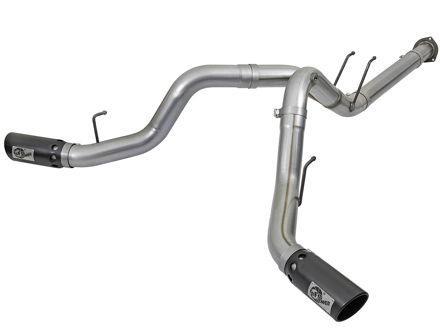aFe Large Bore-HD 4 IN 409 Stainless Steel DPF-Back Exhaust System w/Black Tip - Ford 2017-2026 6.7L