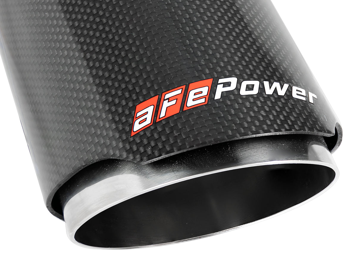 aFe MACH Force-Xp 304 Stainless Steel Clamp-on Exhaust Tip Carbon Fiber - 304 Stainless Steel, Outlet Inside Diameter 4 in
