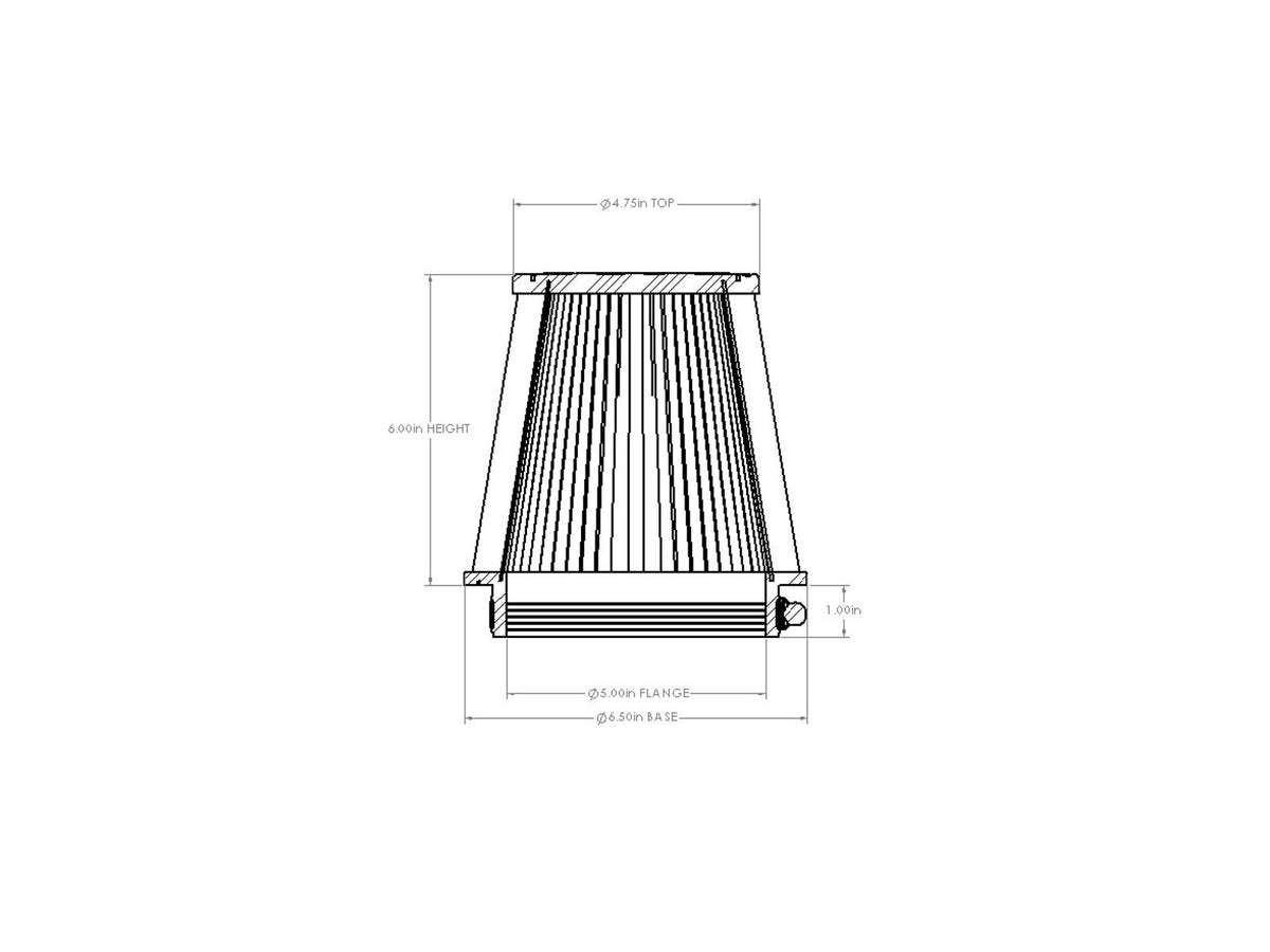 aFe Universal Clamp-On Air Filter w/ D2 Dura-Dry Media - 21-50506V