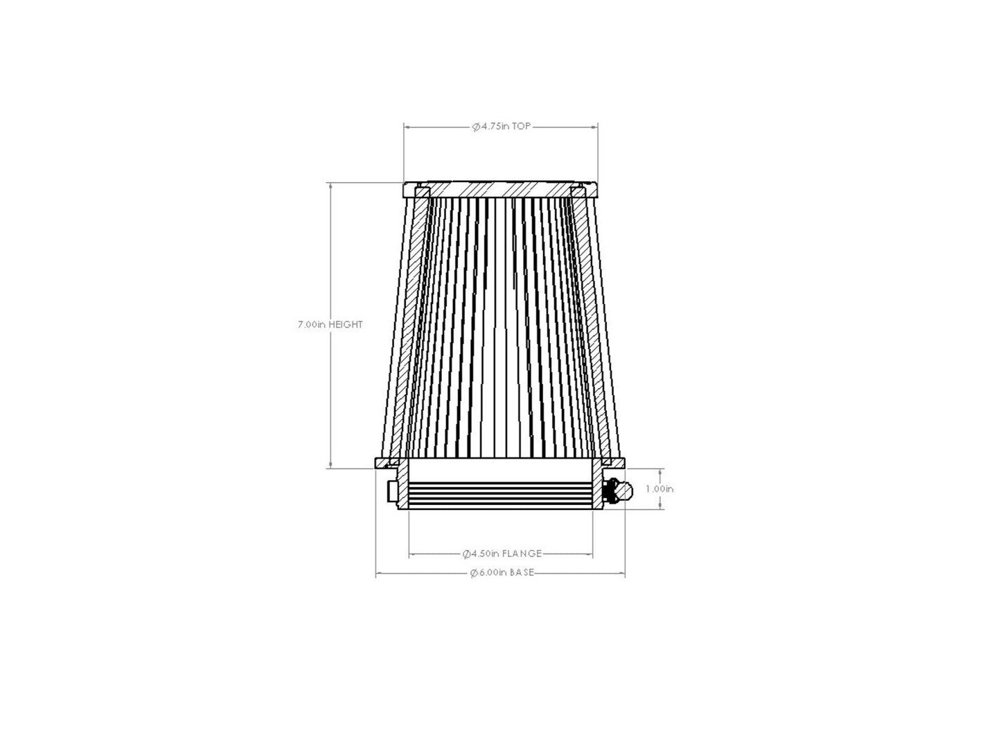 aFe Universal Clamp-On Air Filter w/ D2 Dura-Dry Media - 21-45507V