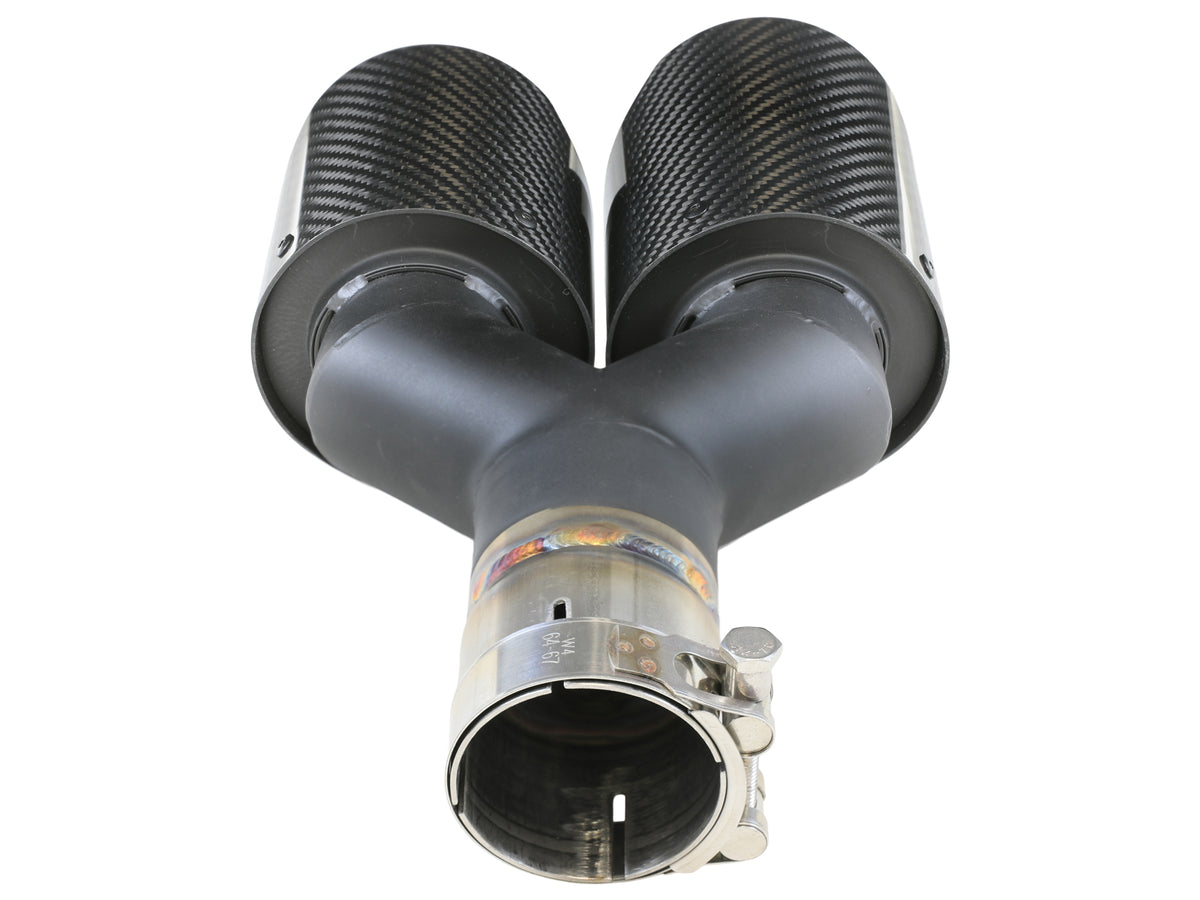 aFe Takeda 304 Stainless Steel Clamp-on Exhaust Tip Carbon Fiber - Right