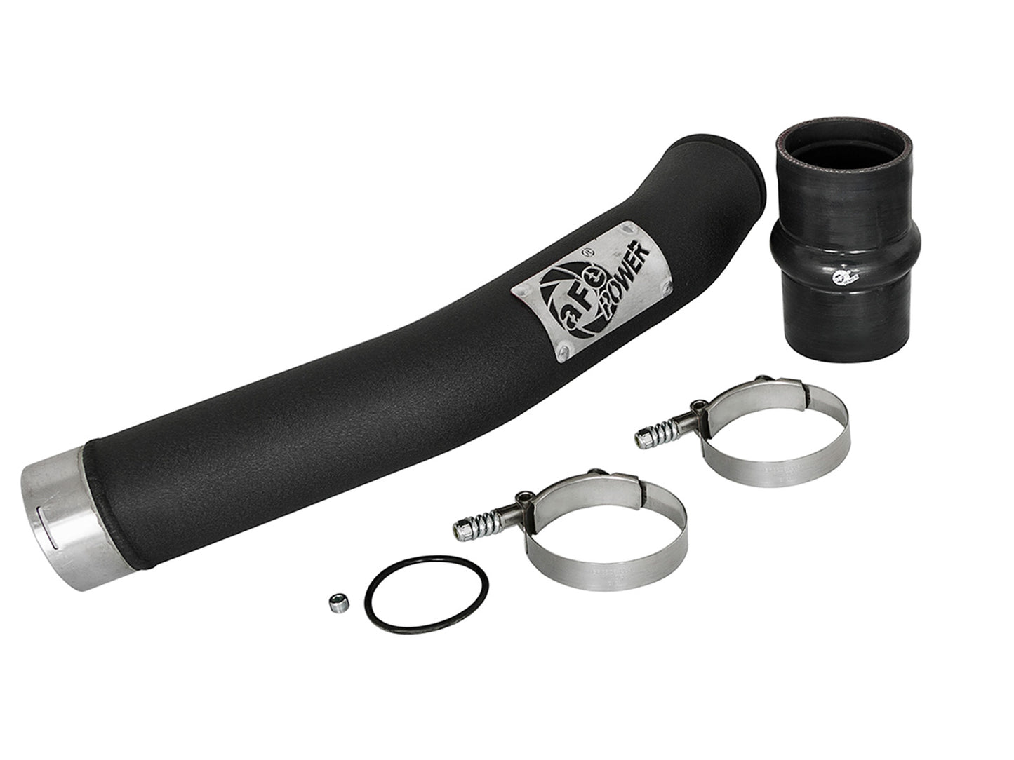 aFe BladeRunner 3 IN Aluminum Hot Charge Pipe Black - Ford 2017-2022 6.7L