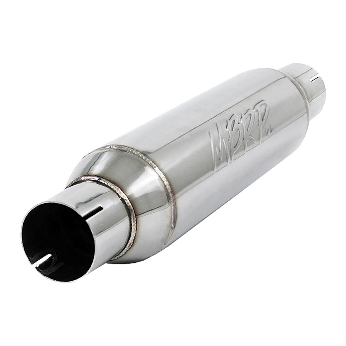 MBRP Resonator. 2.5in. Inlet. Outlet. 16in. body. 20in. overall. T304 R1012