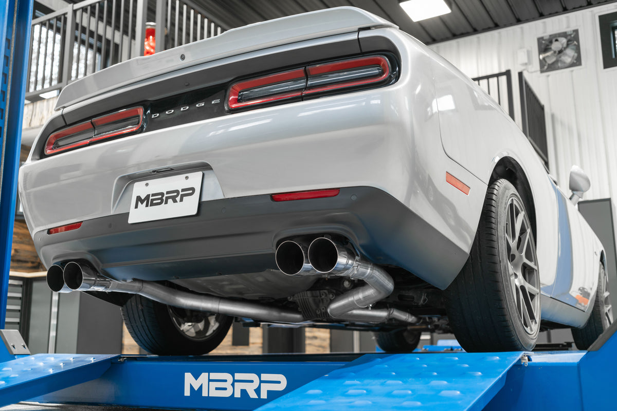 MBRP 3in. Cat-Back. Dual Rear Exit. Race Version. T304. Quad CF Tips S71163CF