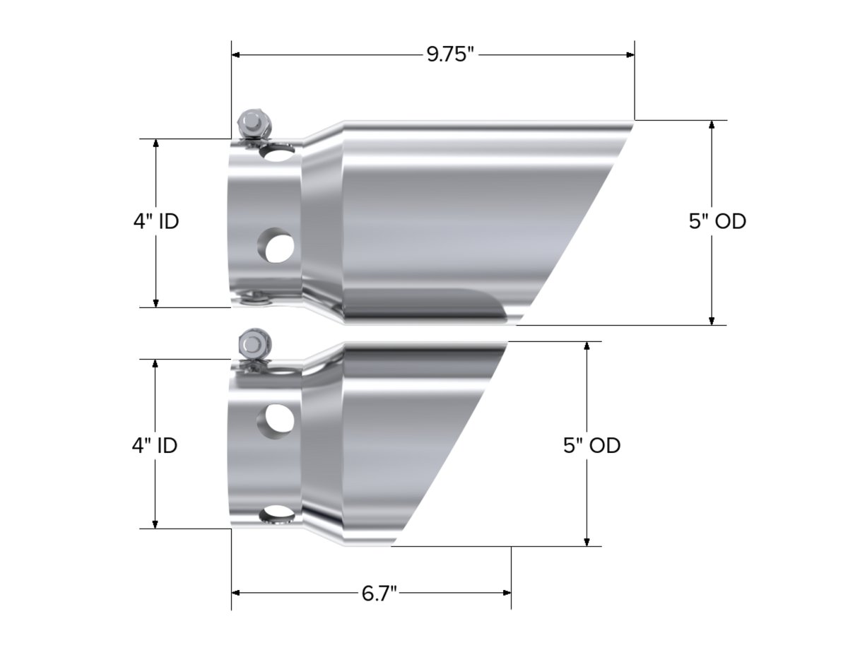 MBRP 4in. inlet 5in. Tip Cover Set-6 in. and 9 in. in length. T304. T5111