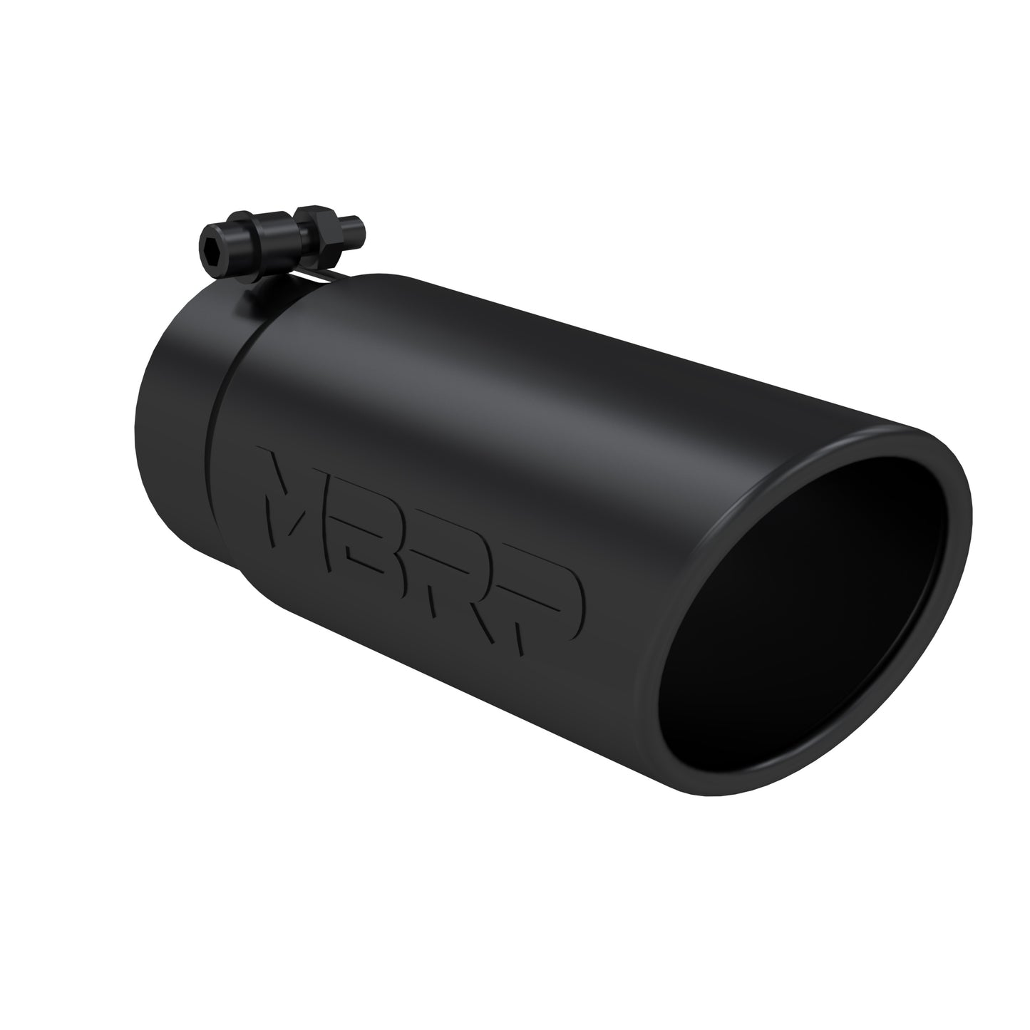 MBRP Tip. 4in. O.D. Angled Rolled End 3in. inlet 10in. Length. BLK. T5112BLK