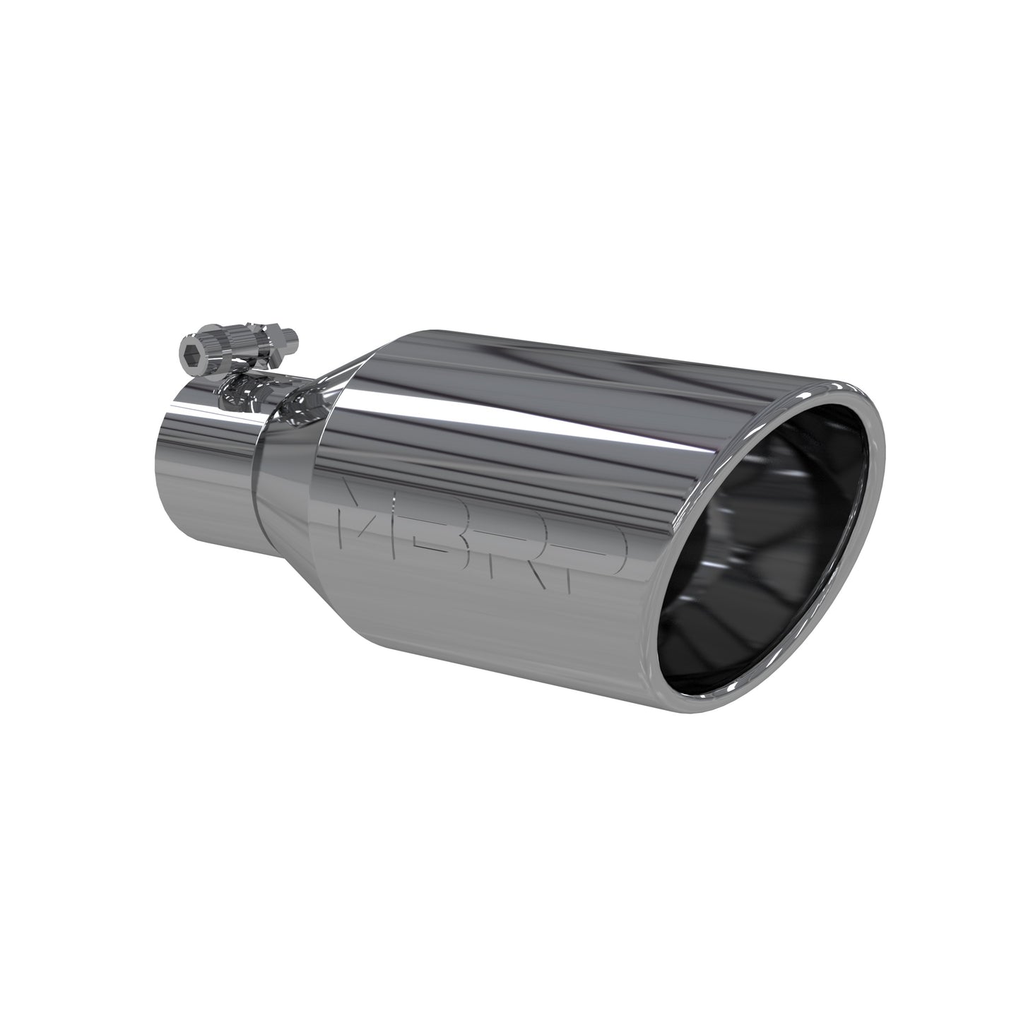 MBRP Tip. 4 1/2in. O.D.. SW Angle Rolled End. 2 1/2in. inlet 11in. in length. T304. T5160