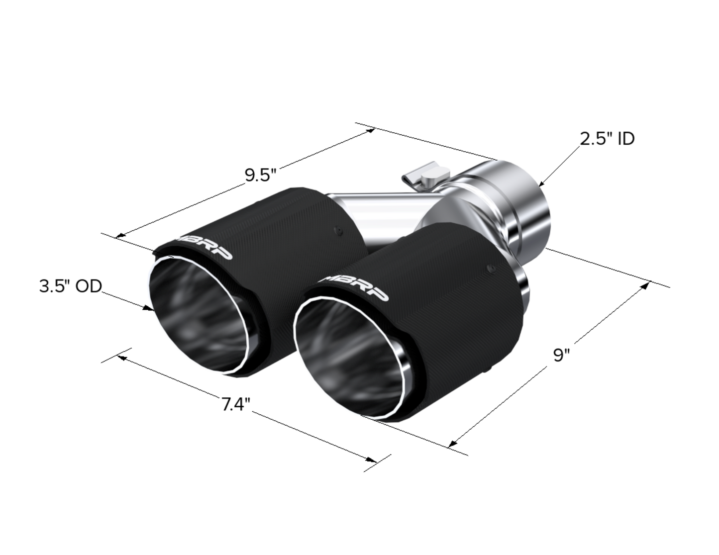 MBRP 2.5" Inlet Carbon Fiber Exhaust Tip. T5170CF