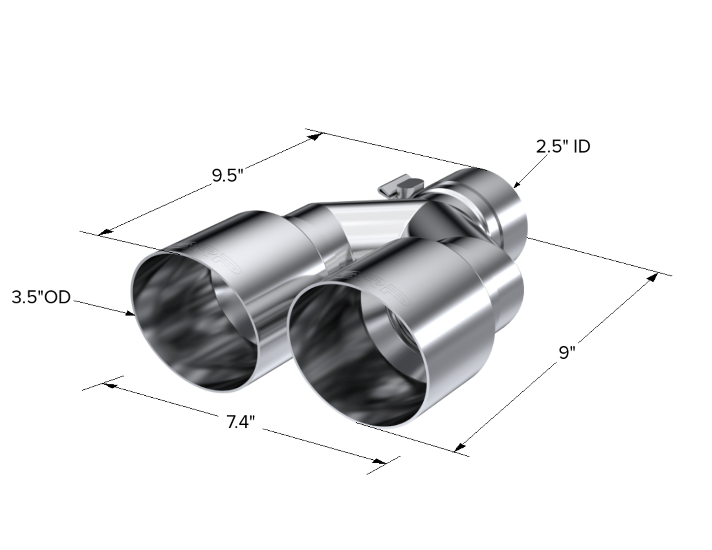 MBRP 2.5" Inlet Exhaust Tip. T304 Stainless Steel. T5170