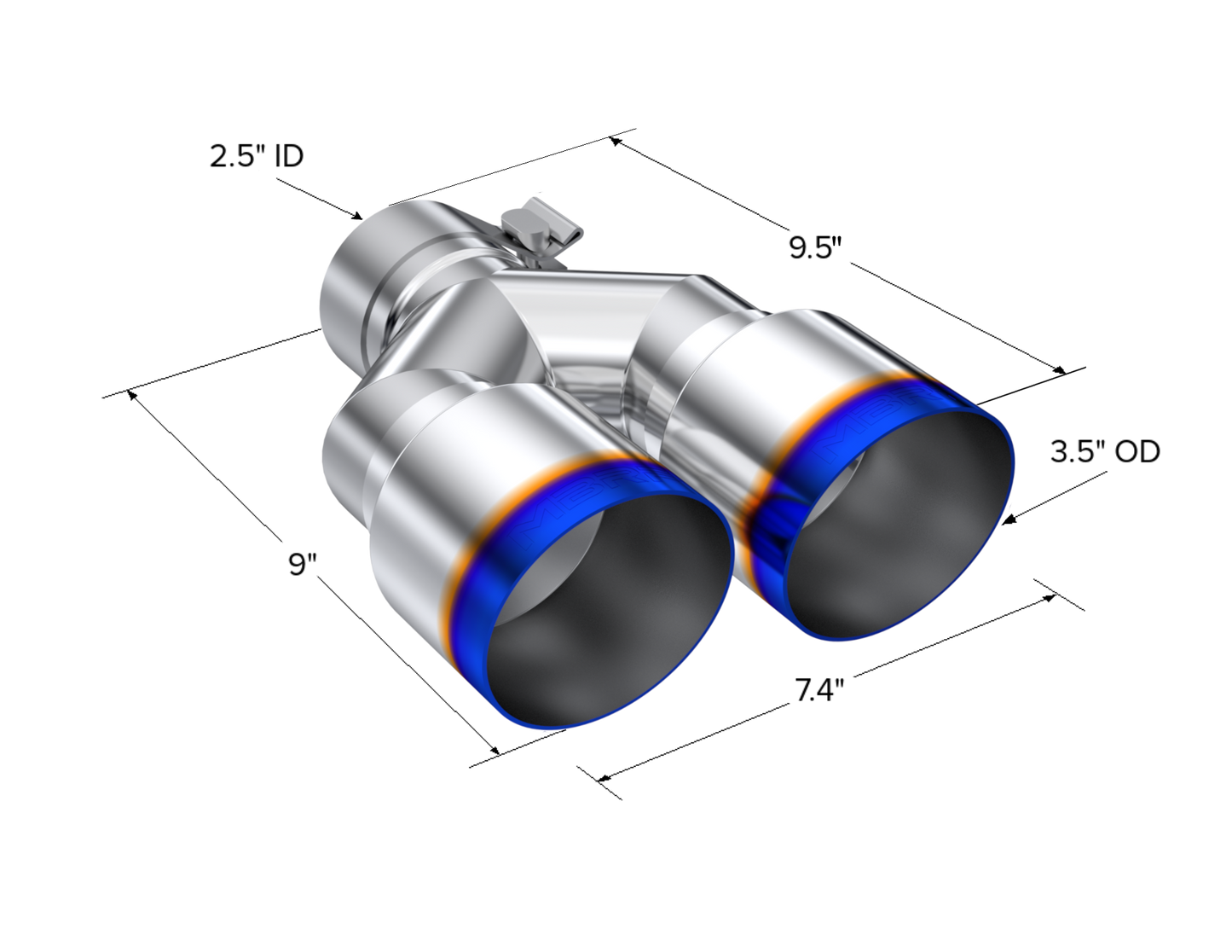MBRP 2.5" Inlet Burnt End Exhaust Tip. T5171BE