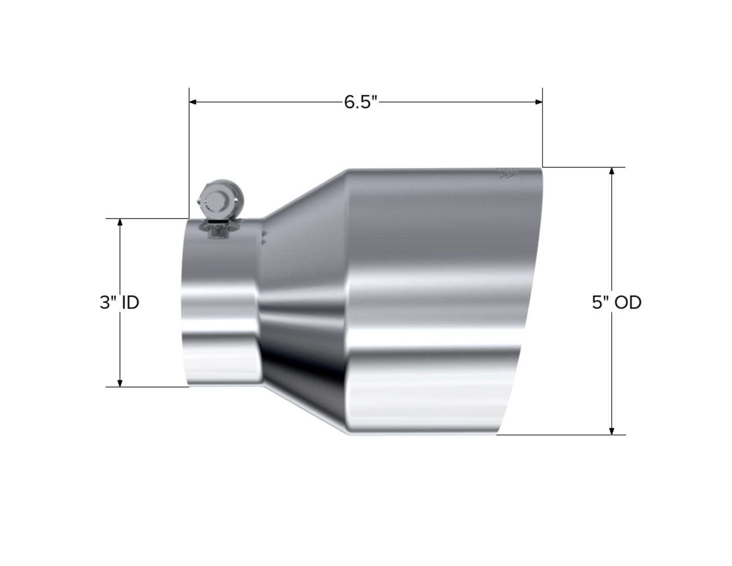 MBRP Tip. 5in. OD Out. 3in. ID. Single Wall. T304 T5184