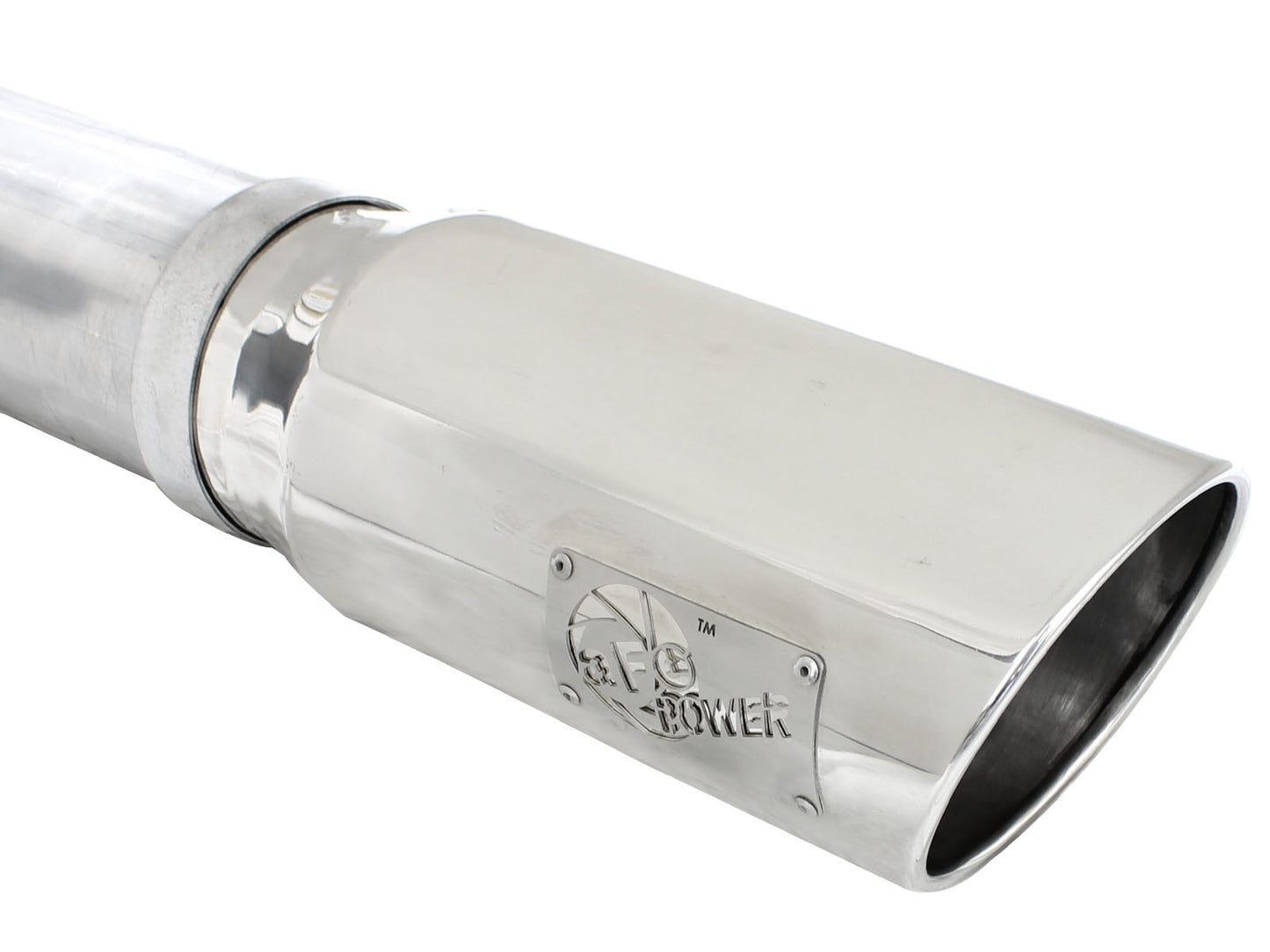 aFe ATLAS 5 IN Aluminized Steel DPF-Back Exhaust System w/Polished Tip - Ram 2013-2018 6.7L - 49-02039-P
