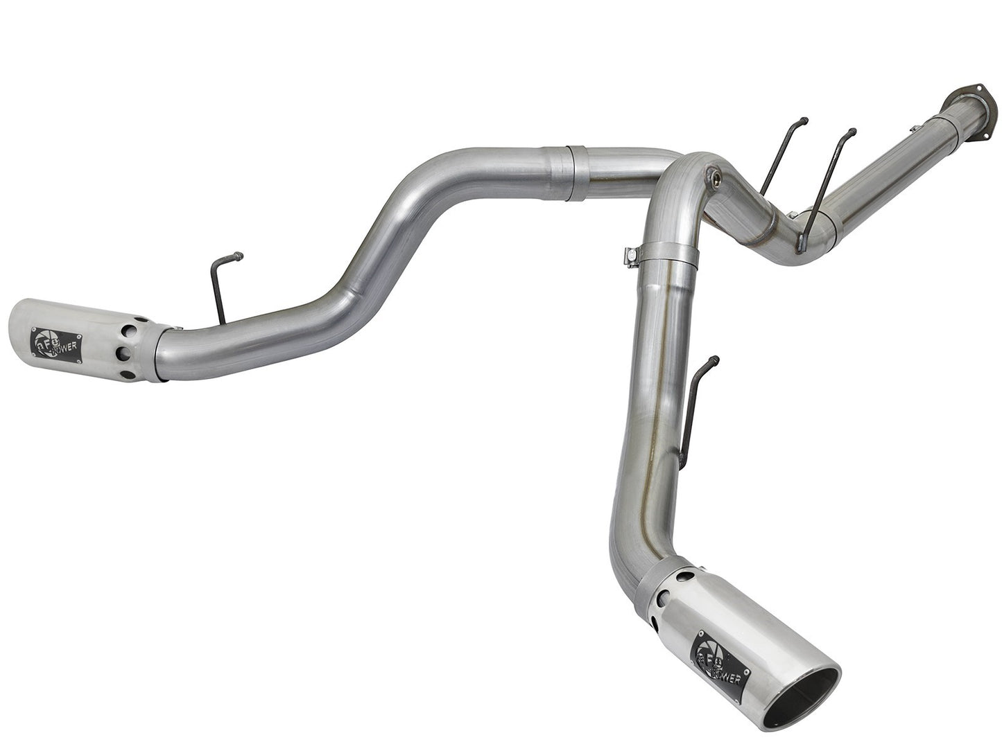 aFe Large Bore-HD 4 IN 409 Stainless Steel DPF-Back Exhaust System w/Polished Tip - Ford 2017-2026 6.7L