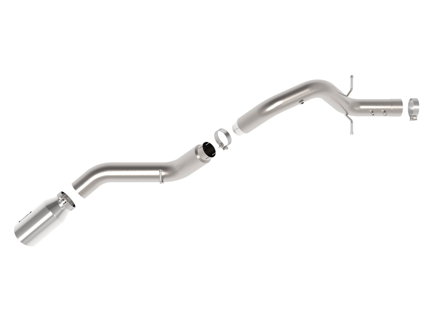 aFe Large Bore-HD 5 IN 409 Stainless Steel DPF-Back Exhaust System w/Polished Tip - Chevy/GMC 2024-2026 6.6L