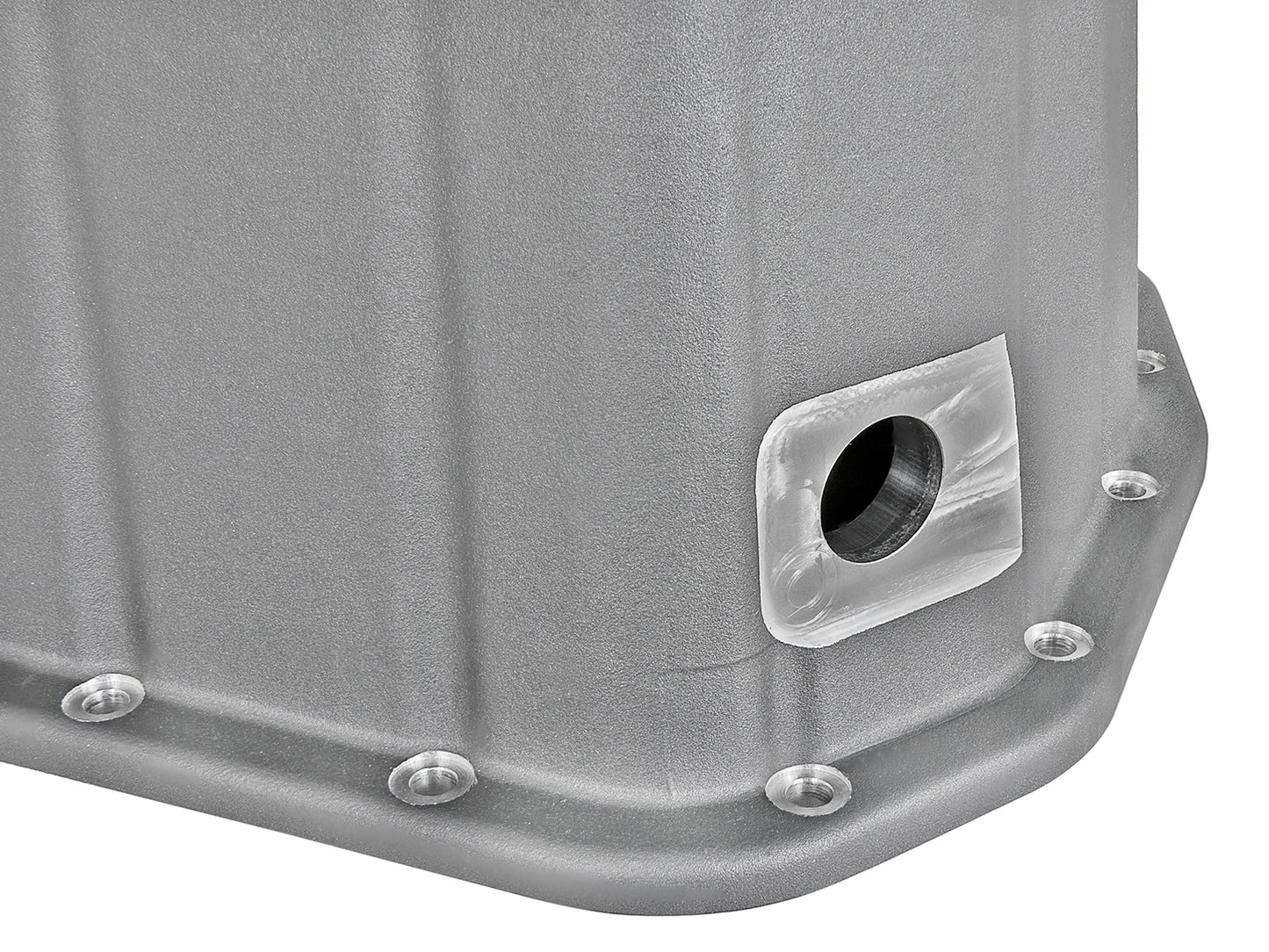 aFe Street Series Engine Oil Pan Raw w/ Machined Fins - Chevy/GMC 2001-2010 6.6L - Capacity 12, Height 6.94 in