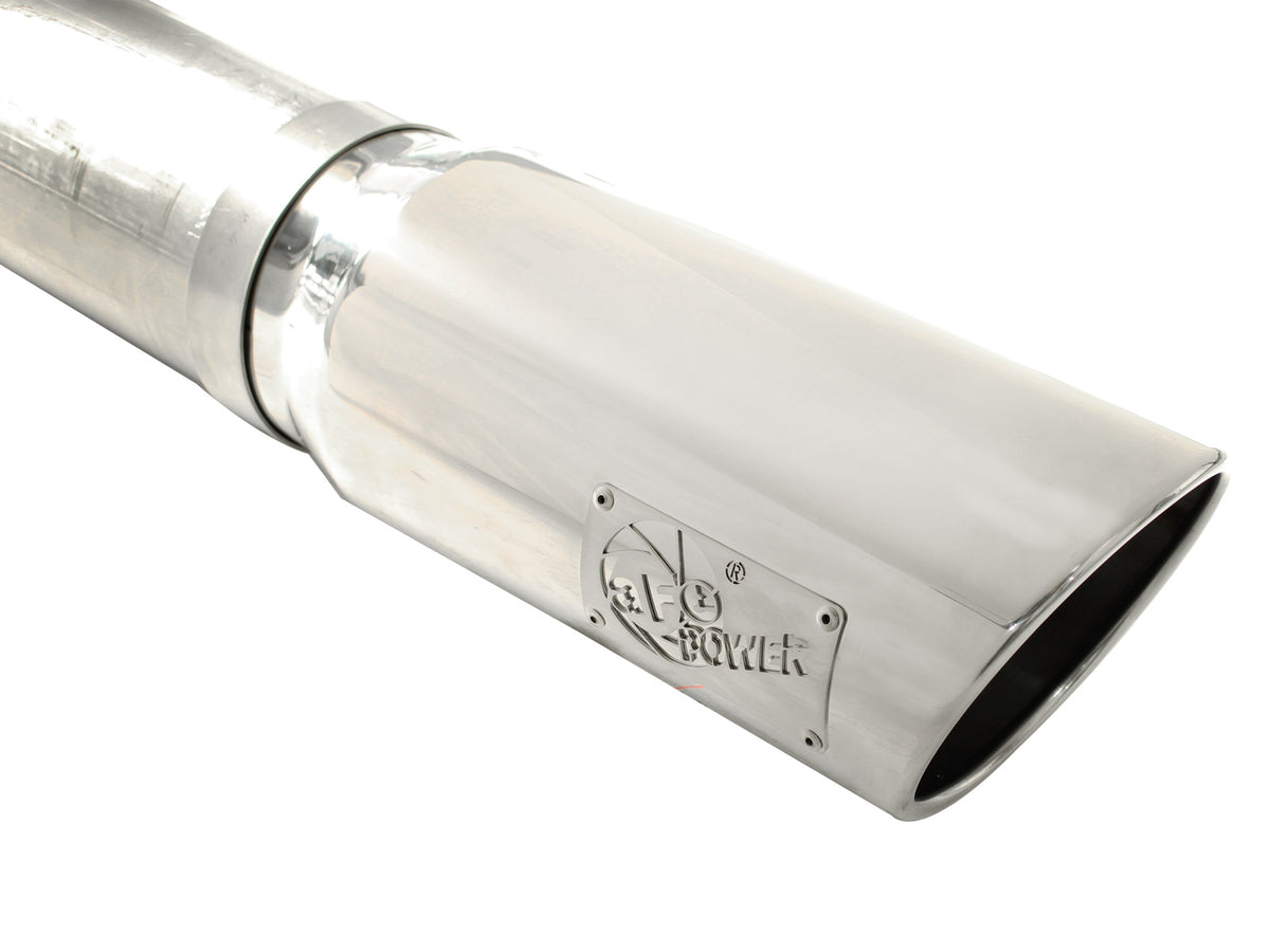 aFe Large Bore-HD 5 IN 409 Stainless Steel DPF-Back Exhaust System w/Polished Tip - Dodge/Ram 2007-2012 6.7L