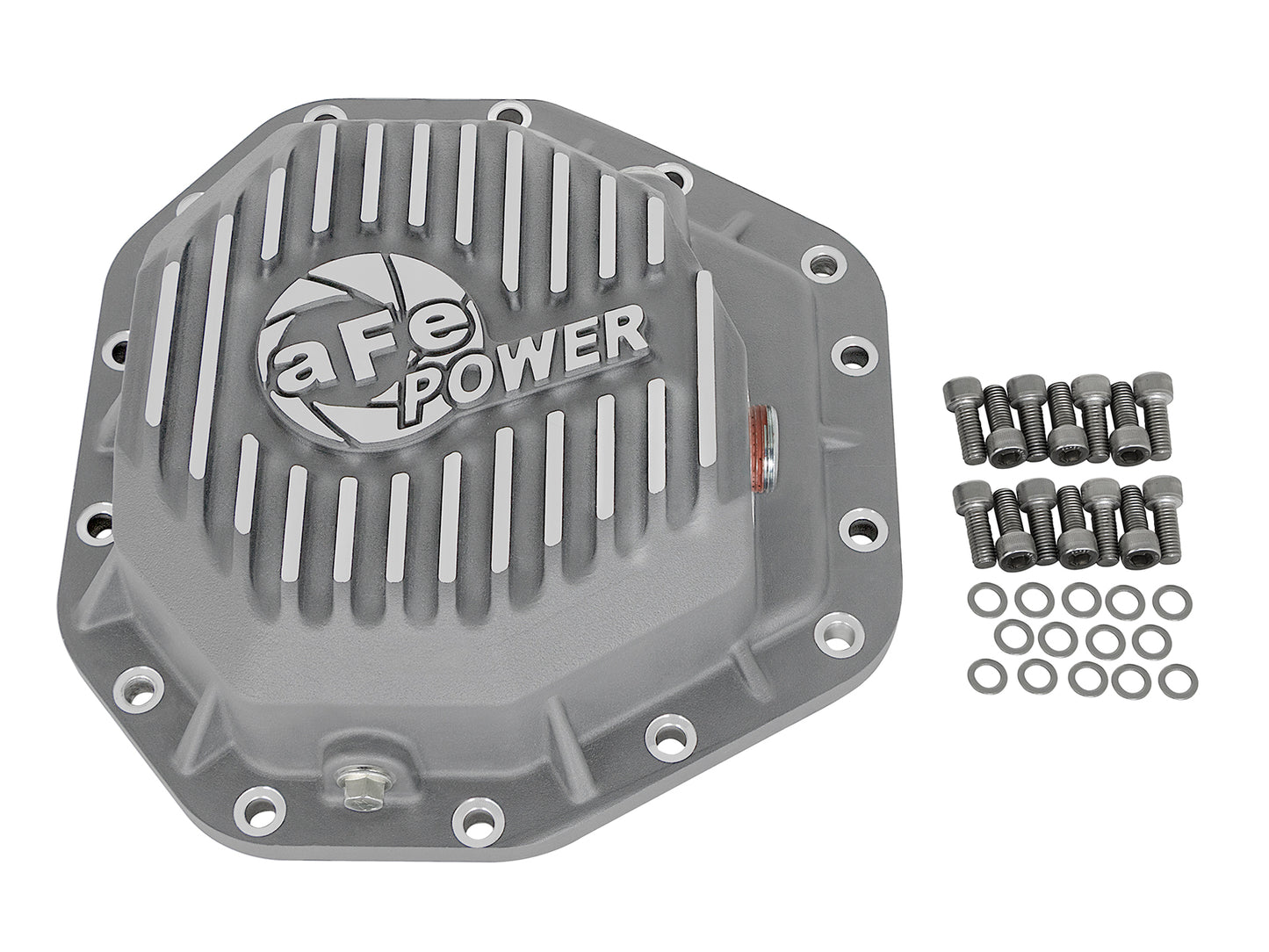 aFe Street Series Rear Differential Cover Raw w/ Machined Fins - Ford 2017-2023 6.7L - Axle Type Dana M275