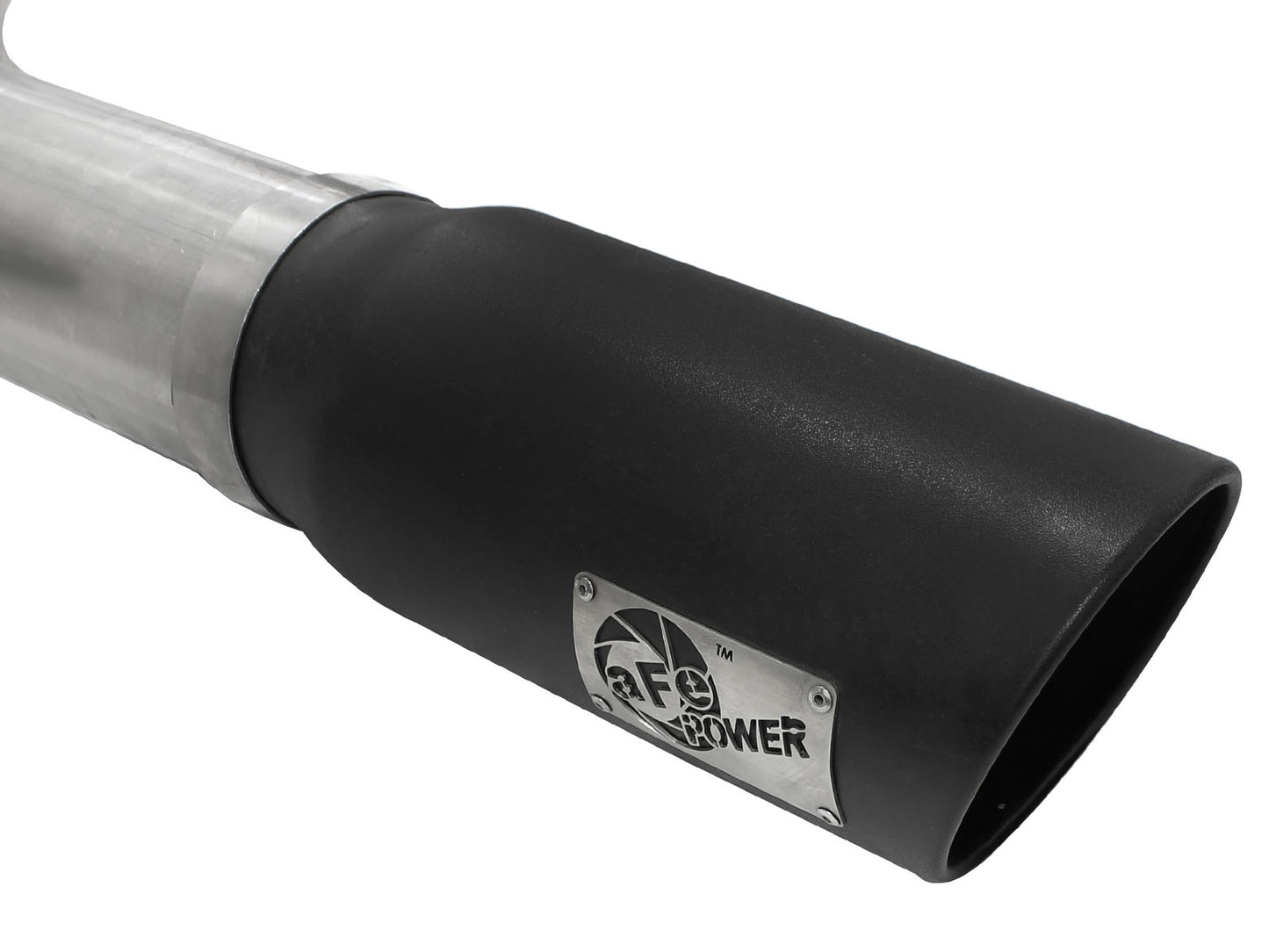 aFe ATLAS 5 IN Aluminized Steel DPF-Back Exhaust System w/Black Tip - Ram 2013-2018 6.7L - 49-02039-B