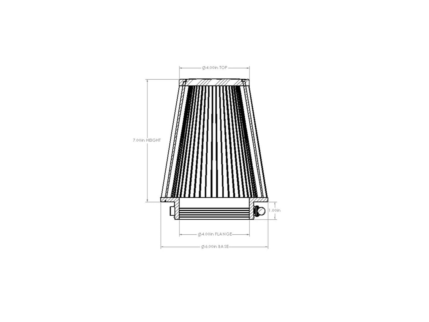 aFe Universal Clamp-On Air Filter w/ D2 Dura-Dry Media - 21-40507V