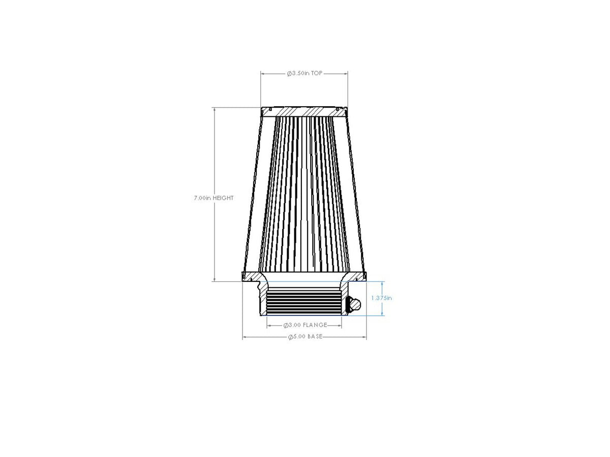 aFe Universal Clamp-On Air Filter w/ D2 Dura-Dry Media - 21-30003V
