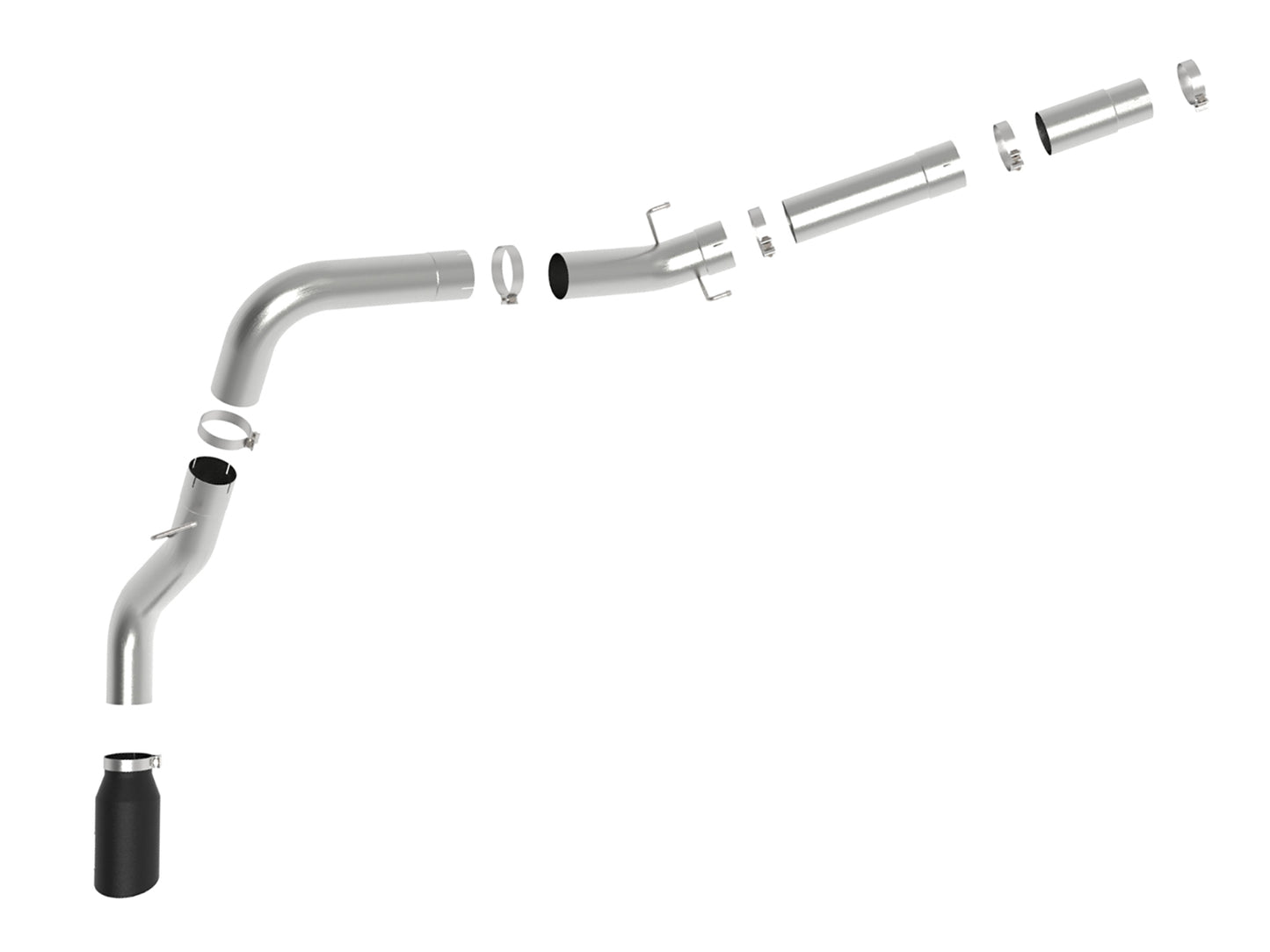 aFe ATLAS 5 IN Aluminized Steel DPF-Back Exhaust System w/Black Tip - Ram 2019-2026 6.7L - 49-02078-B