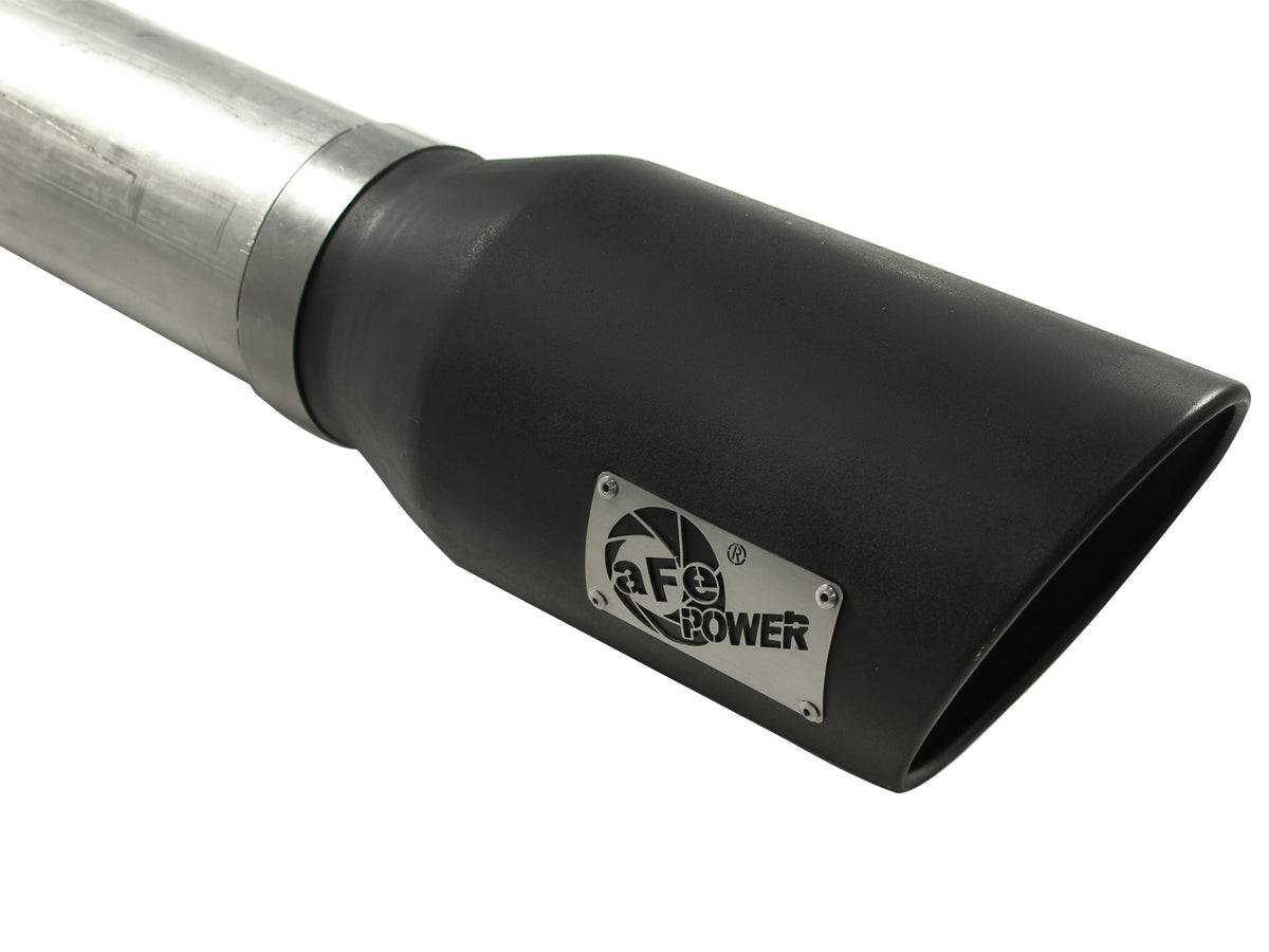 aFe Large Bore-HD 5 IN 409 Stainless Steel DPF-Back Exhaust System w/Black Tip - Dodge/Ram 2007-2012 6.7L